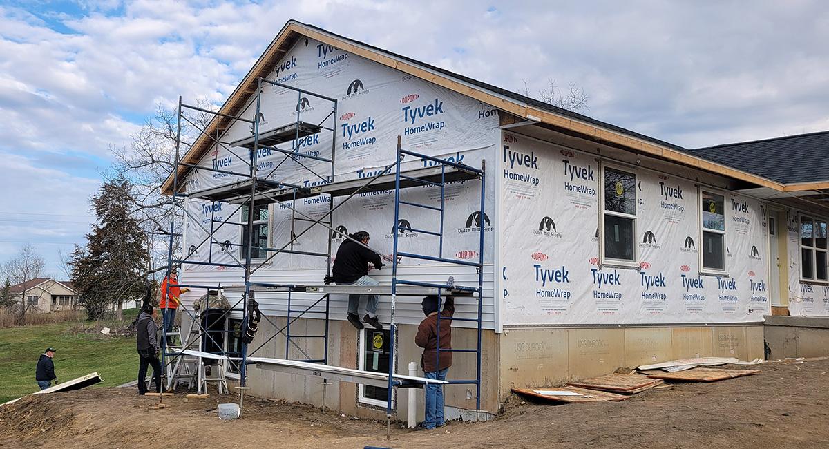 New home construction with Habitat for Humanity in Marion County Iowa